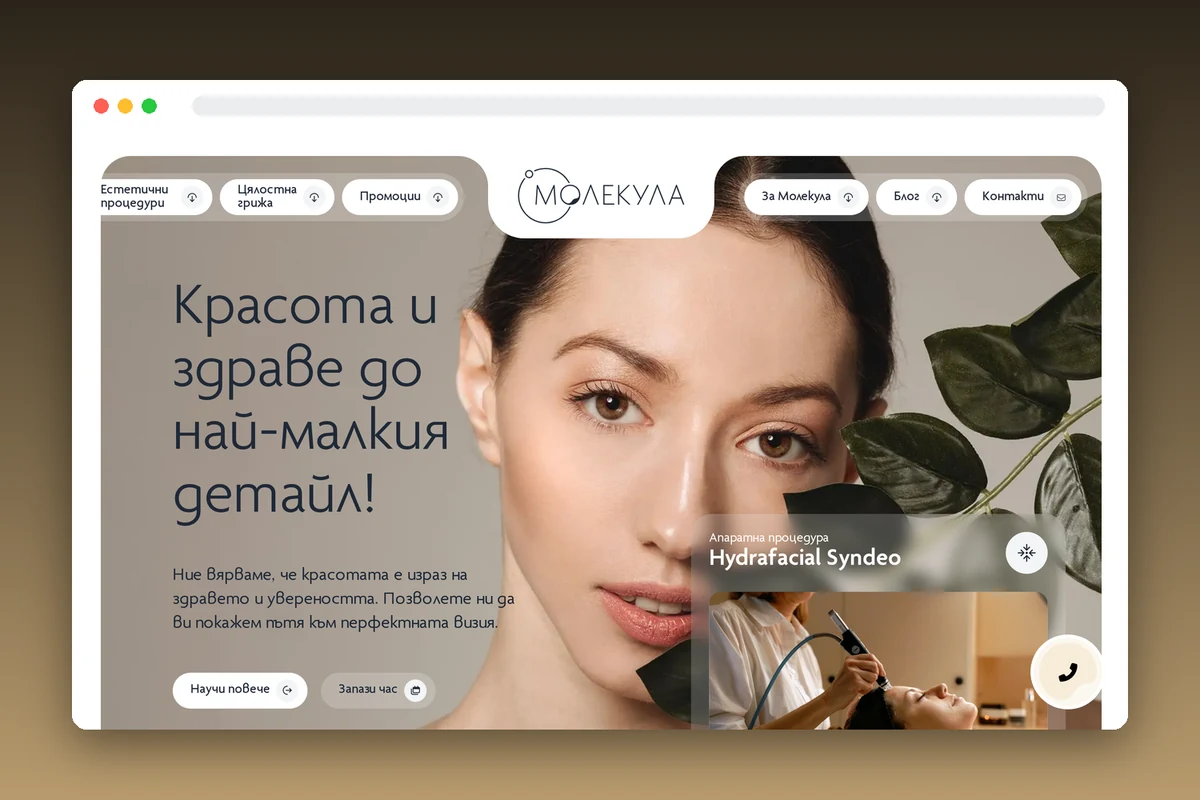 Molekula website design and development project by Yasen Rachev